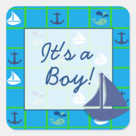 Het is een Tjonge Nautical Baby shower Sticker
