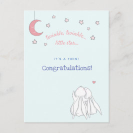 Het is een tweeling! Gefeliciteerd - Cute Rabbits Briefkaart