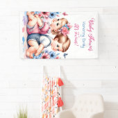 Het is een tweeling! Gepersonaliseerd Baby shower Spandoek (Insitu)