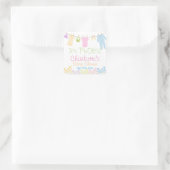 Het is een tweeling! Kleding Baby shower Party Vierkante Sticker (Tas)