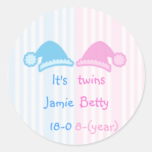 Het is een tweeling ronde sticker (Voorkant)