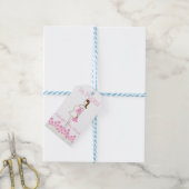 Het is een tweeling! Roze Silhouet Baby shower Cadeaulabel (Met Touw)
