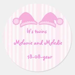 Het is een tweeling schattige petten ronde sticker
