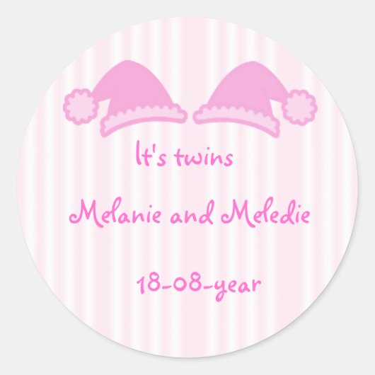 Het is een tweeling schattige petten ronde sticker (Voorkant)