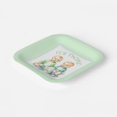 Het is een tweeling! Schattigee jongen tweeling Ba Papieren Bordje (Gebogen)