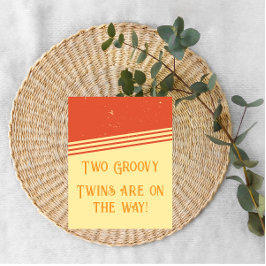 Het is een tweeling! Two Groovy zwangerschapsaanko Kaart