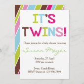 Het is een tweeling! uitnodiging tot baby shower (Voorkant / Achterkant)