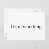 Het is een tweelingding briefkaart (Voorkant / Achterkant)