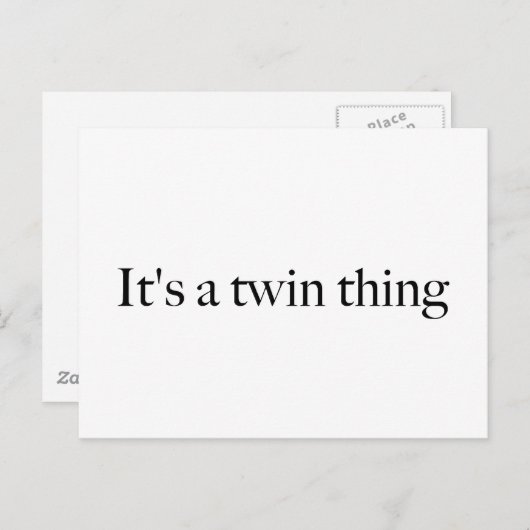 Het is een tweelingding briefkaart (Voorkant / Achterkant)