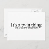 Het is een tweelingding, je zou het niet begrijpen briefkaart (Voorkant / Achterkant)