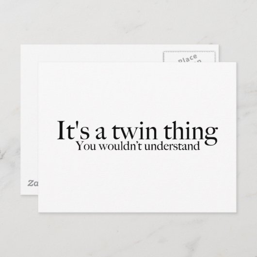 Het is een tweelingding, je zou het niet begrijpen briefkaart (Voorkant / Achterkant)