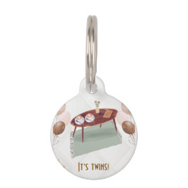 Het is een Twins Coffee Theme Baby shower Huisdierpenning