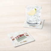 Het is een Twins Coffee Theme Baby shower Kartonnen Onderzetters (Insitu)