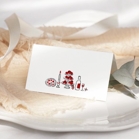 Het is een typisch Italiaans rood Vrijgezellenfees Plaatskaartje