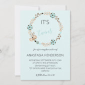 Het is een uitnodiging met twee Baby showers. (Voorkant)