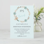 Het is een uitnodiging met twee Baby showers. (Staand voorkant)