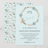 Het is een uitnodiging met twee Baby showers. (Voorkant / Achterkant)