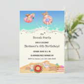 Het is een uitnodiging van de Beach Party Kids van (Staand voorkant)