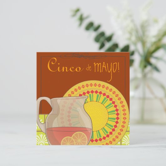 Het is een uitnodiging van de Cinco de Mayo Party  (Staand voorkant)
