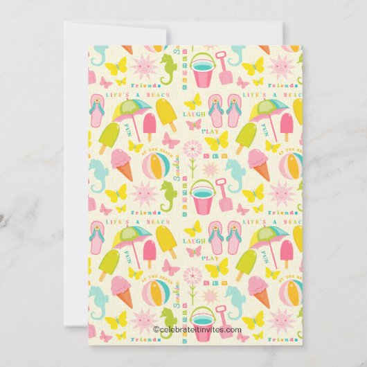 Het is een Uitnodiging van de Zomer van de Pool va (Achterkant)