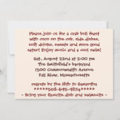 Het is een uitnodiging van een krabbenkookpartij (Achterkant)