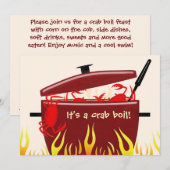 Het is een uitnodiging van een krabbenkookpartij (Voorkant / Achterkant)