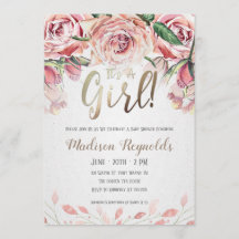 Het is een uitnodiging voor een Baby shower van de