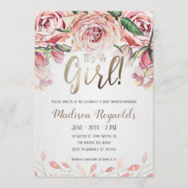 Het is een uitnodiging voor een Baby shower van de