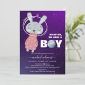 Het is een uitnodiging voor een baby shower voor e (Staand voorkant)