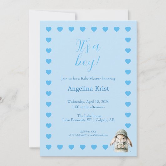 Het is een uitnodiging voor een babyshower voor ee (Voorkant)