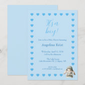 Het is een uitnodiging voor een babyshower voor ee (Voorkant / Achterkant)
