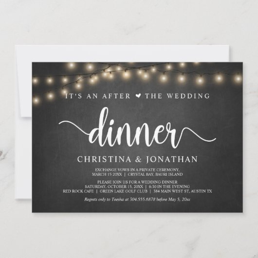 Het is een uitnodiging voor een diner na het huwel (Voorkant)