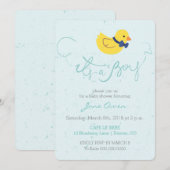 Het is een uitnodiging voor een jongen-blauwe eend (Voorkant / Achterkant)