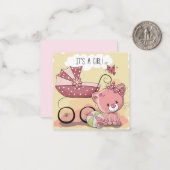 Het is een uitnodiging voor een meisje/Baby shower (Voorkant / Achterkant in situ)