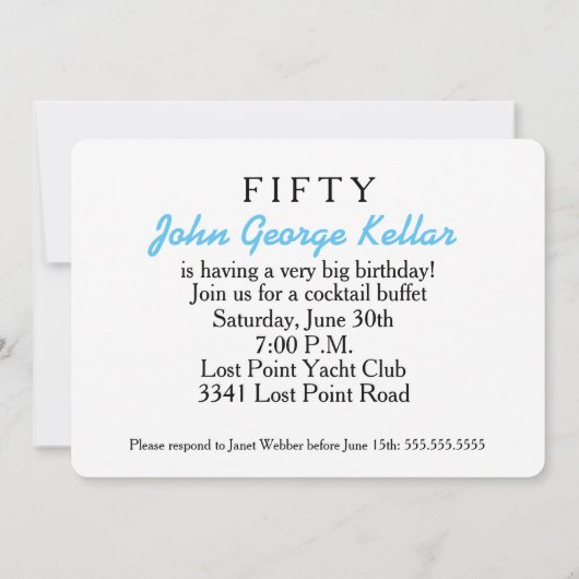 Het is een uitnodiging voor een verrassende verjaa (Achterkant)