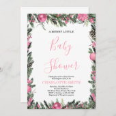 Het is een uitnodiging voor kerstfeest Baby shower (Voorkant / Achterkant)