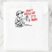 Het is een val rechthoekige sticker (Tas)