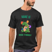 Het "is één vandaag" grappige dino-thema verjaarda t-shirt (Voorkant)