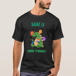 Het "is één vandaag" grappige dino-thema verjaarda t-shirt