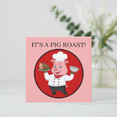 Het is een varkensrostparty kaart (Staand voorkant)