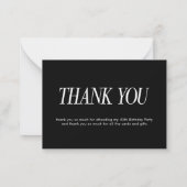 Het is een veertig 40ste verjaardag Elegant dank u Notitiekaartje (Achterkant)