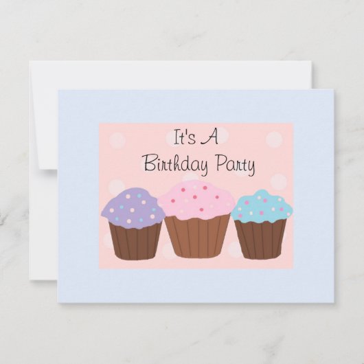 Het is een verjaardagsfeest met Cupcakes Kaart (Voorkant)