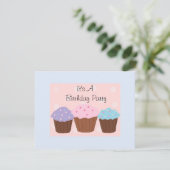 Het is een verjaardagsfeest met Cupcakes Kaart (Staand voorkant)