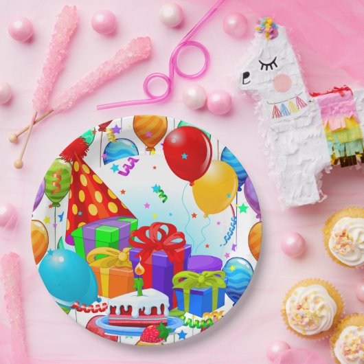 Het is een verjaardagsfeest papieren bordje (Feest)