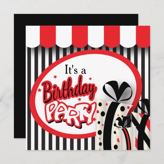 Het is een verjaardagsfeestje | 80e verjaardag kaart (Voorkant / Achterkant)