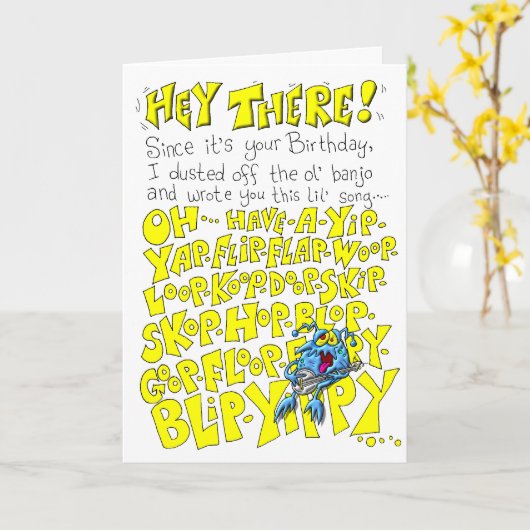 Het is een verjaardagslied kaart (Gele Bloem)