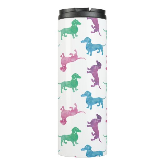 Het is een verkleurd pastel met regendruppels thermosbeker (Achterkant)