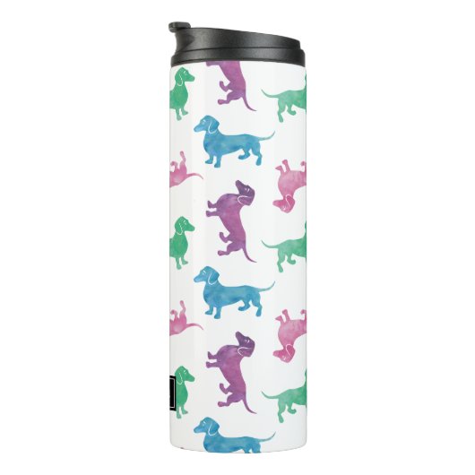 Het is een verkleurd pastel met regendruppels thermosbeker (Geroteerd rechts)