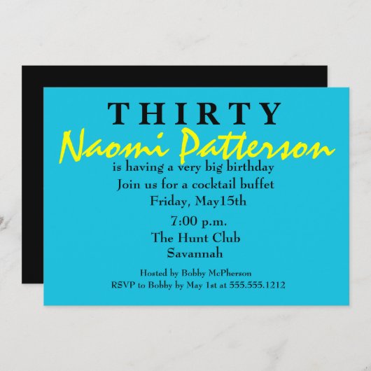 Het is een verrassend feest. DERTIG Kaart (Voorkant / Achterkant)