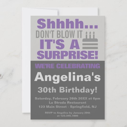 Het is een verrassend verjaardagsfeestje.  kaart (Voorkant)